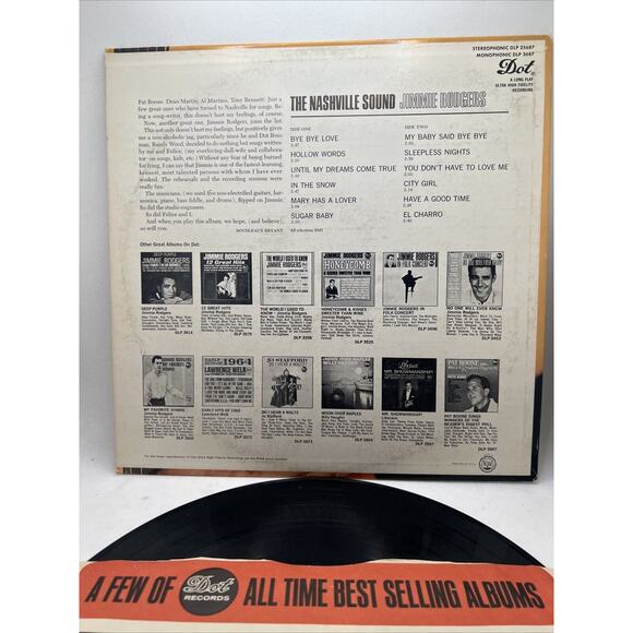 Jimmie Rodgers - The Nashville Sound (LP, Album) VG+ Inner Advertising Sleeve! - Picture 2 of 7